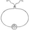 Engelsrufer Bracciale da donna in argento sterling e ciondolo a forma di albero della vita, lunghezza regolabile, senza nichel, 13,5mm, Argento sterling, Zirconia cubica