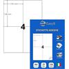 Easy8 105x148 25 Fogli, Etichette Adesive A4, Bianche, Senza Margini | Autoadesive, Stampabili, Carta Adesiva, per Stampa, Laser, Getto d'Inchiostro, Fotocopiatrici, Spedizioni, Indirizzi, Prezzi