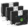 MarkField HS HSe-211 Nastro Adesivo Termorestringente Compatibile con Brother P-touch PT-E110 H300 E300VP E500 E550W, 5.8mm x 1.5m, Nero su Bianco, HSe211 Heat Shrink Tube Etichette, 3 Pack
