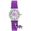 Crystal Blue - Orologio per Bambini con scintillante ciondolo a forma di cavallo, cinturino in tessuto, orologio analogico al quarzo da bambina, violetto/ lilla, 20016