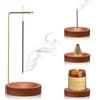 Nakutita Portabastoncini di Incenso 2 in 1, Porta Incenso per Bastone con Base in Legno Fatto a Mano con Bobina cono, Portaincenso a 9 fori Bruciatore di Incenso per Arredamento Casa ufficio Meditazione Yoga