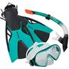 Schildkröt Snorkel Set Cayman per Adulti, 3 Pezzi - Occhiali, Tubo, Pinne Regolabili, Silicone d'Alta Qualità, in una Pratica Borsa, Taglia 37-42