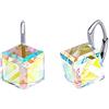 SILVEGO Orecchini Argento Cristallo Swarovski® Cubo Aurore Boreale Argento Sterling 925