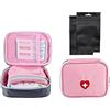 SwirlColor Borsa Pronto Soccorso Vuota Portatile Mini Piccolo Pillola Organizzatore Facile Trasporta Medicina Contenitore Con Multi-pocket per la Corsa 13x10x4cm - Grigio