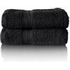 Glart - Set di asciugamani premium in spugna, disponibili in 6 colori e 5 dimensioni, composto da 2 asciugamani da 50x100 cm, nero