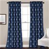 Lush Decor Set di Tende oscuranti per Finestra, Motivo Ancora, Colore Blu Navy, Tessuto, Marina Militare, 84 x 52