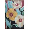 DRW Quadro tela con cornice in legno naturale con fiori toni vari 122,6 x 82,6 x 4,3 cm