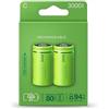 PRENDELUZ Batteria ricaricabile tipo C da 3000 mAh precaricata di fabbrica, 2 batterie