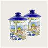 ARCA - Bis Barattoli Ceramica Decorata Con Guarnizione Salvafreschezza - Amalfi - Mediterranea - Lemon - Capri - Spring - Vietri (AMALFI)
