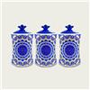 ARCA - Tris Barattoli in Ceramica Linea Kyoto 11x14 Cm (Blu)