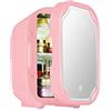 TABKER Minifrigo Mini Refrigerator with LED Light Cosmetic Skincare Refrigerators Makeup for Home Office and Car Portable Fridge Cooler Warme (Color : Pink)