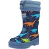 Hatley Sherpa Lined Printed Wellington Rain Boots Gummistiefel, Barca della Pioggia, Dino Silhouettes, 21 EU