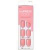 imPRESS KISS imPRESS No Glue Mani Press On Nails, Colore, 'Pretty Pink', rosa, formato corto, forma quadrata, include 30 unghie, tampone di preparazione, foglio di istruzioni, 1 bastoncino per manicure, 1