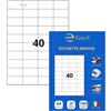 Easy8 52x30 25 Fogli, Etichette Adesive A4, Autoadesive, Senza Margine, Stampabili, Bianche, compatibili con tutte le stampanti Laser, Getto d'Inchiostro, Fotocopiatrici