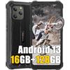 Blackview BV5300 Plus Android 13 Rugged Smartphone 2024, 16GB+128GB+1TB Espandibile Telefono Cellulari Resistente IP68, 13MP+5MP, 6,1 HD+ 6580mAh Dual 4G LTE Cellulare Offerta, OTG, GPS, FM, Nero