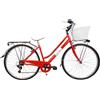 Cicli Tessari - bicicletta da donna bici da passeggio city bike 28'' trekking cambio 6 velocita' con cesto anteriore (viola)