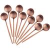 Bisda Oro Rosa Cucchiaino Acciaio Inossidabile 18/10 Cucchiaino da caffè, Giro Mini Torta Cucchiaio Opaco Lucidato Set di 10