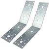 AERZETIX - C68225 - Set di 2 Piastre di montaggio e fissaggio a 135° 140x140x55x2.5mm - staffa/angolare - supporto perforato di struttura con 40 fori - in acciaio zincato Z275