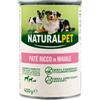 NaturalPet Dog Adult Patè All Breeds 400 gr - Maiale - 1° ORDINE? scegli lo sconto BZR5 / BZR20 + 200 punti fedeltà