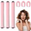 FIDWALL 3Pcs Bigodino Lungo per Boccoli,Bigodini Grandi,Bigodini Morbidi per Dormire,Tubo Capelli Mossi,Heatless Hair Curler,Strumento per Lo Styling Dei Fai-Da-Te (Rosa)
