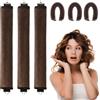 FIDWALL 3Pcs Bigodino Lungo per Boccoli,Bigodini Grandi,Bigodini Morbidi per Dormire,Tubo Capelli Mossi,Heatless Hair Curler,Strumento per Lo Styling Dei Fai-Da-Te (Marrone)