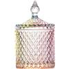 Bamboopack 300ML (10oz) colorato vetro Candy Jar cristallo diamante biscotto contenitore decorativo vaso snack box con coperchio