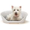 FERPLAST - Cuccia per cani e gatti - Cuccia per cani piccola - 100% plastica riciclata - Cuccia per cani lavabile - traspirante e antiscivolo - Siesta Deluxe, 54 x 35 x h 21,5 CM, BIANCO