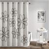 Lush Decor, Tenda da doccia in poliestere con fiori arricciati, grigio chiaro (183 x 183 cm)
