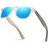 KITHDIA Occhiali da sole in legno Polarizzati Classici in Legno per Uomo Donna Protezione UV400 S5505