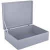 Creative Deco XL Grande Grigio Scatola di Legno con Coperchio | L40 x P30 x H14 cm (+/- 1) | Contenitore Portaoggetti Portagiochi Cofanetto | Perfetta per Decoupage Documenti Giocattoli Attrezzi