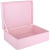 Creative Deco XL Rosa Grande Scatola di Legno Giocattolo. Scatola di Stoccaggio | 40 x 30 x 14 cm (+/- 1) | Con Coperchio per Decorare | Senza Maniglie | Perfetto per Documenti Oggetti di Valore