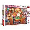 Trefl - Puzzle Hidden Shapes: Game Night - 1000 + 86 pezzi - Trova le Forme Nascoste del Puzzle, Puzzle Originale, Per gli Amanti dei Cani, Intrattenimento Creativo