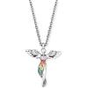 Engelsrufer Collana da donna in argento sterling con ciondolo a forma di angelo muticolore, chiusura a moschettone, regolabile in due lunghezze, senza nichel, 40 cm, Argento sterling, Zirconia cubica