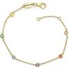 Engelsrufer Bracciale da donna in argento sterling con 6 zirconi - chiusura a moschettone - regolabile in due lunghezze - senza nichel, 17 cm, Argento sterling, Nessuna pietra preziosa