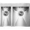 CM PRONTA CONSEGNA - SPEDIZIONE IMMEDIATA Lavello da Incasso 2 Vasche 61 x 50 cm Vasca Grande a Destra Slim Acciaio Inox satinato con fascia miscelatore FILOQUADRA MIX CM 012932.D2.01.2033 - 012932DCSSP
