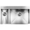 CM PRONTA CONSEGNA - SPEDIZIONE IMMEDIATA Lavello da Incasso 2 Vasche 79 x 50 cm Vasca Grande a Destra Slim Acciaio Inox satinato con fascia miscelatore FILOQUADRA MIX CM 012937.D2.01.2033 - 012937DCSSP