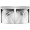 CM PRONTA CONSEGNA - SPEDIZIONE IMMEDIATA Lavello da Incasso 2 Vasche 89 x 50 cm Slim Acciaio Inox satinato con fascia miscelatore FILOQUADRA MIX CM 01294B.X2.01.2033 01294BXCSSP