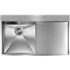 CM PRONTA CONSEGNA - SPEDIZIONE IMMEDIATA Lavello da Incasso 1 Vasca con gocciolatoio a Destra 86 x 50 cm Slim Acciaio Inox satinato con fascia miscelatore FILOQUADRA MIX CM 012960.S2.01.2033 - 012960SCSSP