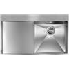 CM PRONTA CONSEGNA - SPEDIZIONE IMMEDIATA Lavello da Incasso 1 Vasca con gocciolatoio a Sinistra 86 x 50 cm Slim Acciaio Inox satinato con fascia miscelatore FILOQUADRA MIX CM 012960.D2.01.2033 012960DCSSP