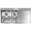 CM PRONTA CONSEGNA - SPEDIZIONE IMMEDIATA Lavello da Incasso 1 Vasca e vaschetta con gocciolatoio a Destra 100 x 50 cm Slim Acciaio Inox satinato con fascia miscelatore FILOQUADRA MIX CM 012964.S2.01.2033 - 012964SCSSP