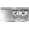 CM PRONTA CONSEGNA - SPEDIZIONE IMMEDIATA Lavello da Incasso 1 Vasca e vaschetta con gocciolatoio a Sinistra 100 x 50 cm Slim Acciaio Inox satinato con fascia miscelatore FILOQUADRA MIX CM 012964.D2.01.2033 012964DCSSP