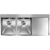 CM PRONTA CONSEGNA - SPEDIZIONE IMMEDIATA Lavello da Incasso 2 Vasche con gocciolatoio a Destra 116 x 50 cm Slim Acciaio Inox satinato con fascia miscelatore FILOQUADRA MIX CM 012963.S2.01.2033 012963SCSSP