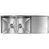 CM PRONTA CONSEGNA - SPEDIZIONE IMMEDIATA Lavello da Incasso 2 Vasche con gocciolatoio Reversibile 115 x 44 cm Sottotop Acciaio Inox satinato FILOQUADRA SOTTOTOP CM 012923.X0.01.2018 012923NCSSP