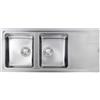 CM PRONTA CONSEGNA - SPEDIZIONE IMMEDIATA Lavello da Incasso 2 Vasche con gocciolatoio Reversibile 116 x 51 cm Slim Semifilo Acciaio Inox satinato EVOLUZIONE CM 015007.X2.01.2033 015007RCSSP