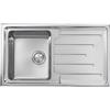CM PRONTA CONSEGNA - SPEDIZIONE IMMEDIATA Lavello da Incasso 1 Vasca con gocciolatoio Reversibile 86 x 50 cm Sopratop Acciaio Inox satinato BRANDO CM 015103.X2.01.2033 015103RCSSP