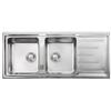 CM PRONTA CONSEGNA - SPEDIZIONE IMMEDIATA Lavello da Incasso 2 Vasche con Gocciolatoio Reversibile 116 x 50 cm Sopratop Acciaio Inox satinato BRANDO CM 015107.X2.01.2033 - 015107RCSSP