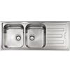 CM PRONTA CONSEGNA - SPEDIZIONE IMMEDIATA Lavello da Incasso 2 Vasche con gocciolatoio a Destra 116 x 50 cm Sopratop Acciaio Inox satinato CM CRISTAL 010015.S1.01.2018 010015 SCSSP