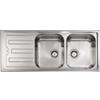 CM PRONTA CONSEGNA - SPEDIZIONE IMMEDIATA Lavello da Incasso 2 Vasche con gocciolatoio a Sinistra 116 x 50 cm Sopratop Acciaio Inox satinato CM CRISTAL 010017.D1.01.2018 010017 DCSSP