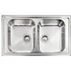 CM PRONTA CONSEGNA - SPEDIZIONE IMMEDIATA Lavello da Incasso 2 Vasche 87 x 51 cm Filotop Acciaio Inox satinato CM CRISTAL FILOTOP 010044.X1.01.2018 010044 XCSSP