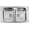 CM PRONTA CONSEGNA - SPEDIZIONE IMMEDIATA Lavello da Incasso 2 Vasche a 86 x 50 cm Sopratop Acciaio Inox satinato CM COMO 010144.X1.01.2018 010144 XCSSP